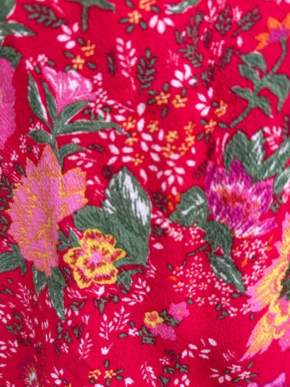 Sezane Manette Floral Blouse Ruffle Open Back Top V Neck Red Pink Size Small - Picture 10 of 14